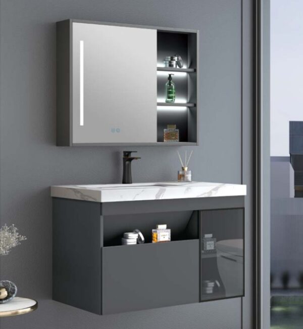 Bath Cabinet with Mirror & LED Light D-6880 – Silica