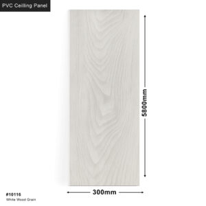White Wood Grain PVC Ceilling Panel  5800x300x9mm