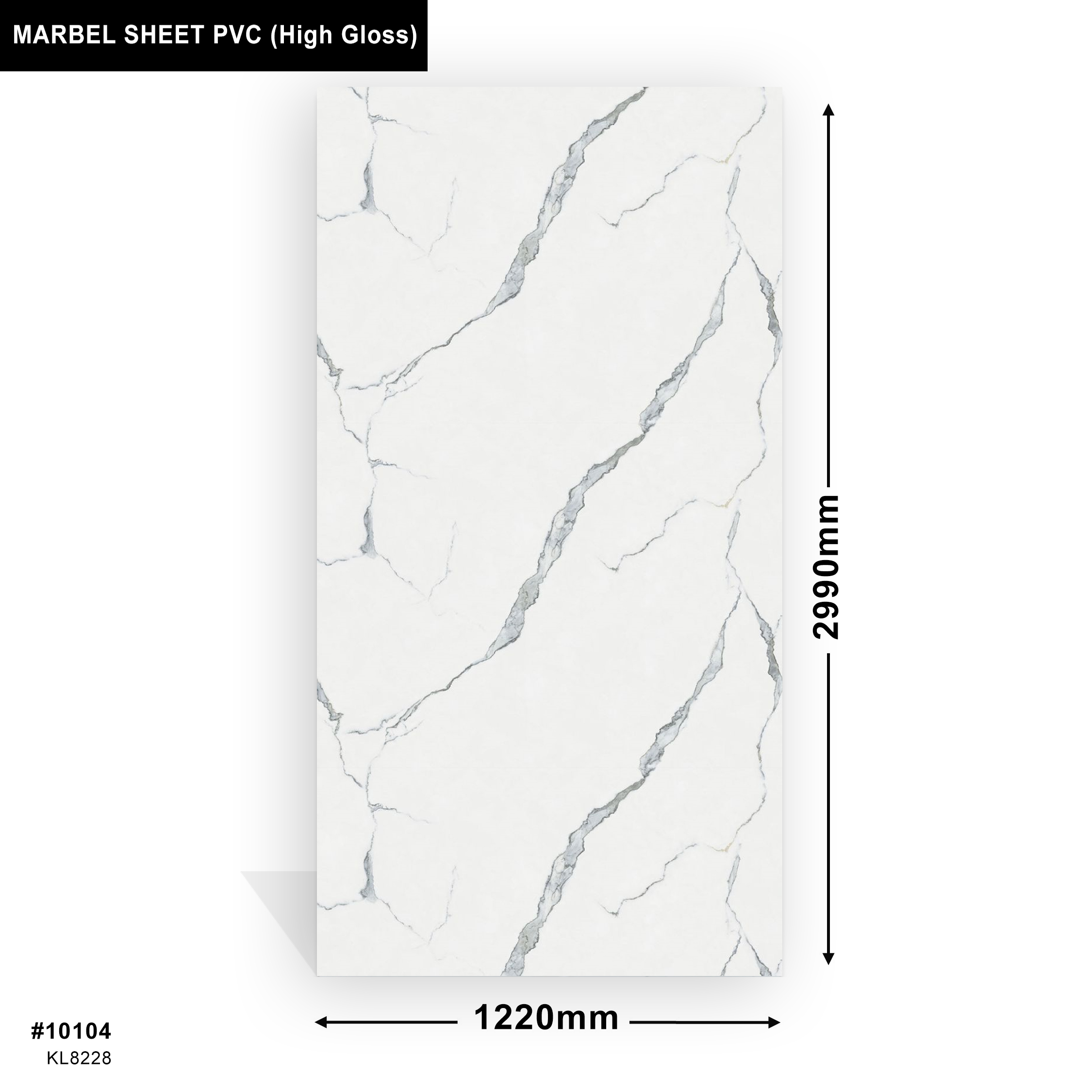 High Glossy PVC marble Sheet (KL8228) 1220x2990x3mm